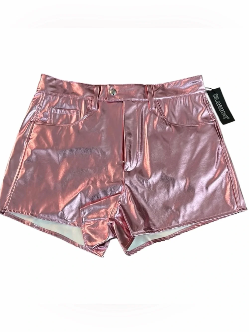 New BlankNYC Pink‎ Metallic Women Shorts Vegan Leather 26